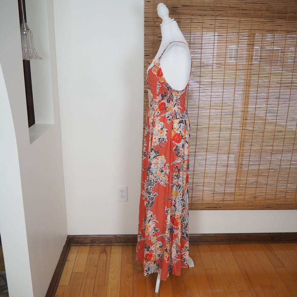 Intimately Free People Through the Vine Pink Floral Printed Maxi Dress Sz Large - Picture 9 of 11